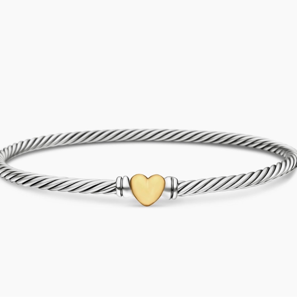 David Yurman Classic Cable Heart Station Bracelet - Picture 9 of 15